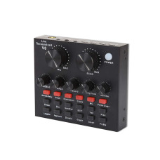 V8 Sound Card, Recording Sound Card for Microphone, Computer, Mobile Phone, IPad, PS4 Voice Changer Device with Multiple Funny Sound Effect - USB Audio Interface (V8 Sound Card)